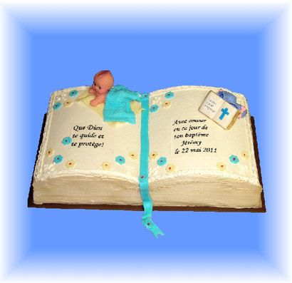 8.G�teau de bapt�me gar�on livre 3D